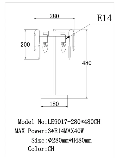 Настольная лампа Leon Catherine LE9017/1T CH