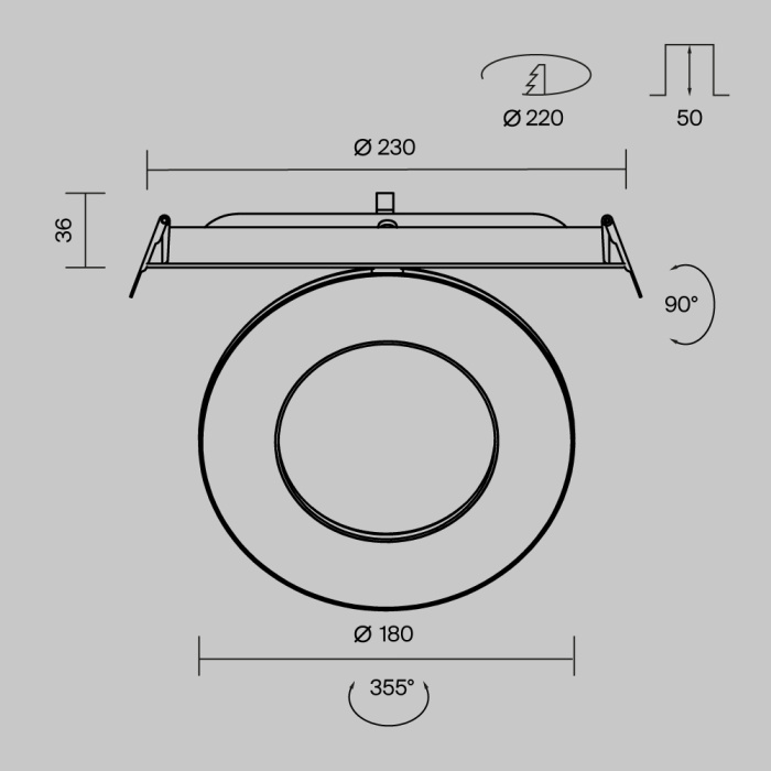 Встраиваемый светильник Maytoni Vector DL102-12W2.7K-W