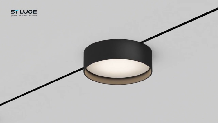 Магнитный трековый светильник Черный LED 1*12W 4000K 500Lm Ra>80 100° IP20 D113xH34 24V ST670.446.12