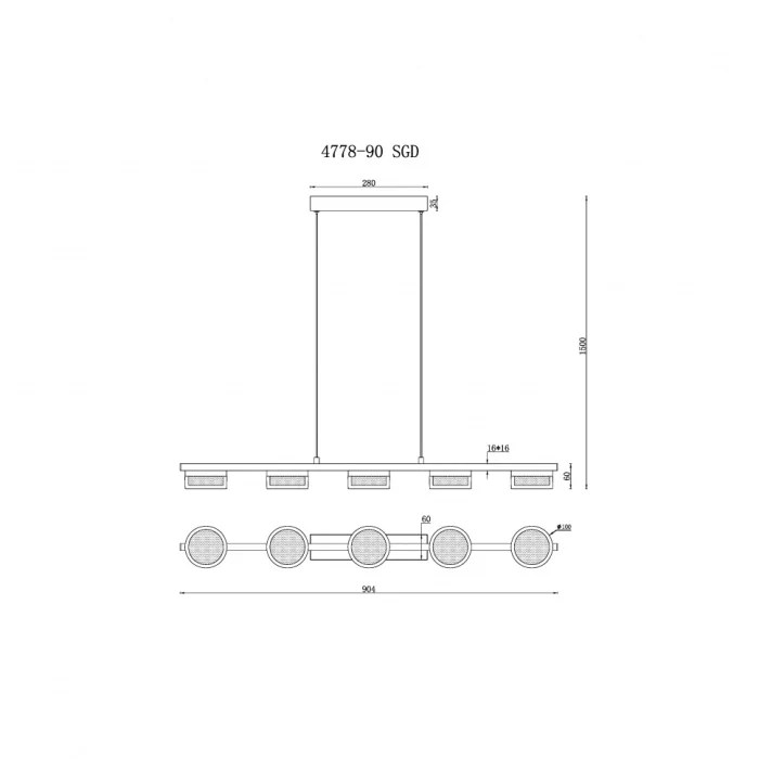 Светильник подвесной iLEDEX Link 4778-90 MBK+SGD