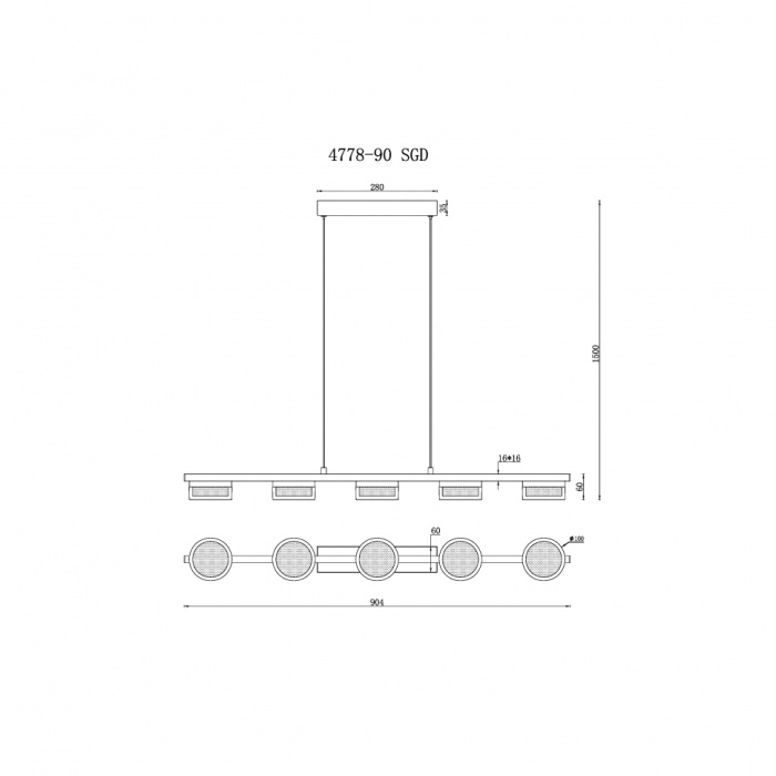 Светильник подвесной iLEDEX Link 4778-90 MBK+SGD