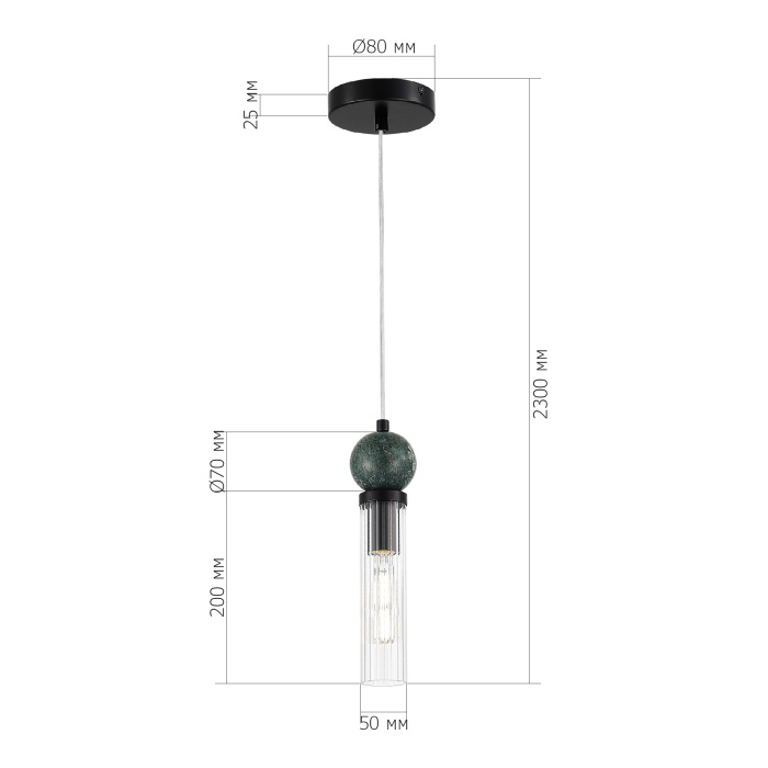 Светильник подвесной ST-Luce черный/прозрачный E14 1*40W SL1244.403.01