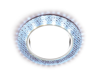 Встраиваемый точечный светильник GX53 с LED подсветкой Ambrella light G296 CL/CLD