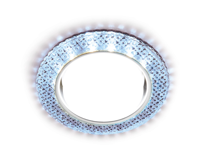 Встраиваемый точечный светильник GX53 с LED подсветкой Ambrella light G296 CL/CLD