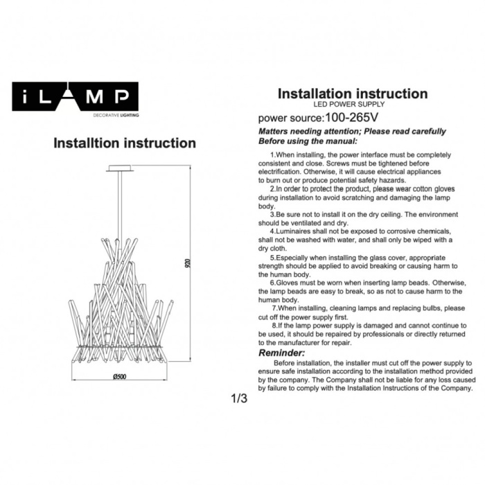 Светильник подвесной iLamp CASA 966C-12 CR+CL