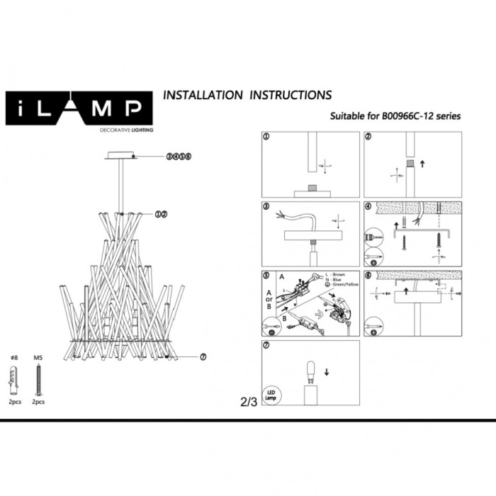 Светильник подвесной iLamp CASA 966C-12 CR+CL