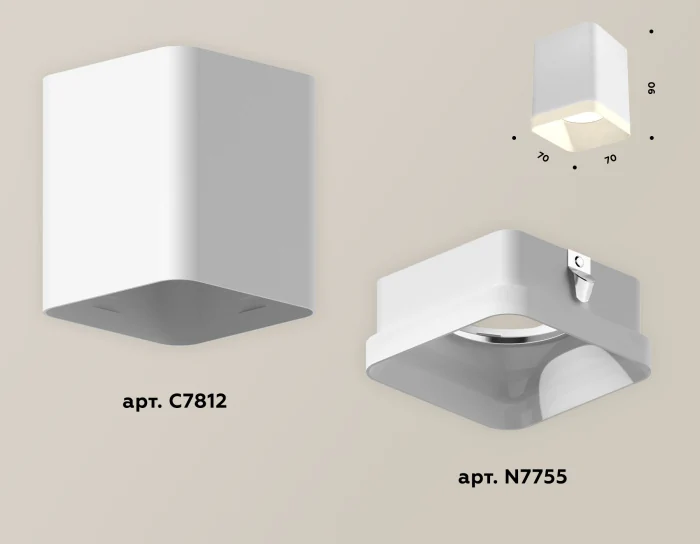 Комплект накладного светильника с акрилом Ambrella light XS7812021
