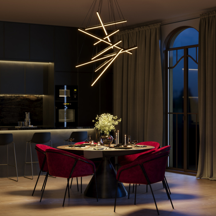 Каскадная люстра Maytoni Line MOD016PL-L96BK