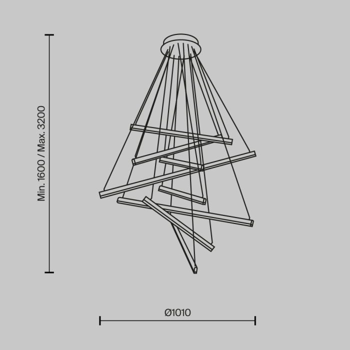 Каскадная люстра Maytoni Line MOD016PL-L96BK