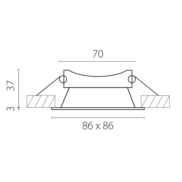 Рамка термостойкая PVC д/крепления LED источника света в подвесном потолке Levigo Lightstar 012136
