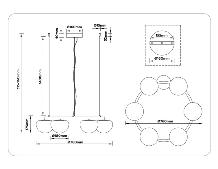 Подвесной светодиодный светильник HIGH LIGHT AMBRELLA LIGHT LH12003
