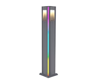 Светильник уличный Крисми серый 220V w12*12 h80 Led 4*3W (4000K) c пультом ДУ, Декоративная подсветка RGB. Kink Light 09210-F(220V),16(RGB)