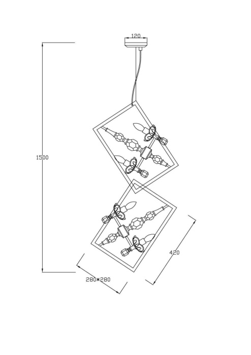 Люстра подвесная Lucia Tucci INESSA 3850.8 silver