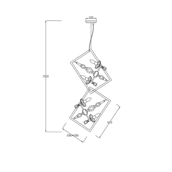 Люстра подвесная Lucia Tucci INESSA 3850.8 silver