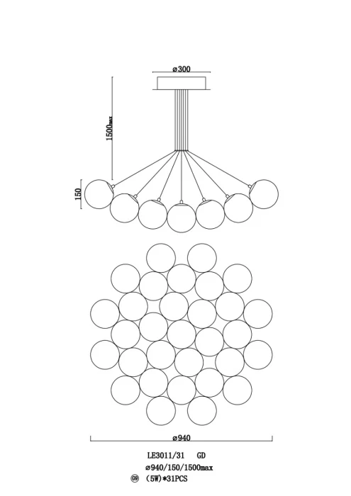 Подвесная люстра Leon Eve LE3011/31