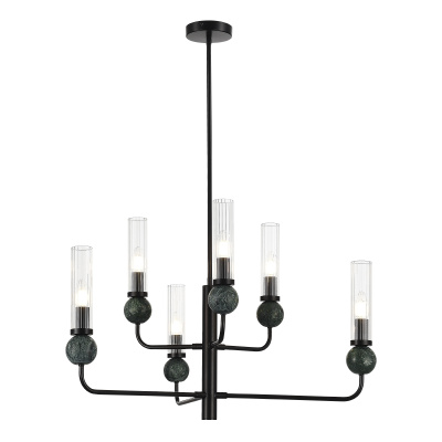 Светильник подвесной ST-Luce черный/прозрачный E14 6*40W SL1244.403.06