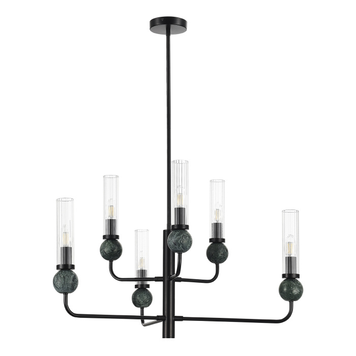 Светильник подвесной ST-Luce черный/прозрачный E14 6*40W SL1244.403.06