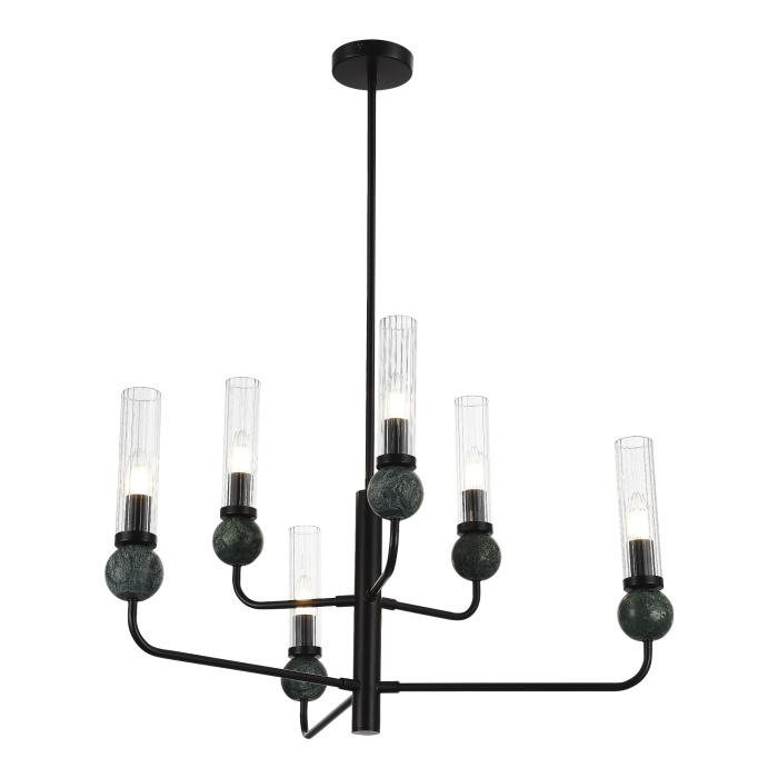Светильник подвесной ST-Luce черный/прозрачный E14 6*40W SL1244.403.06