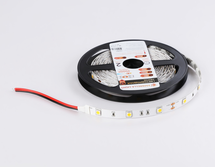 Светодиодная лента Ambrella Light GS1801 5050 30Led /7.2W m/ 12V IP20 3000K 5m Ambrella light GS1801