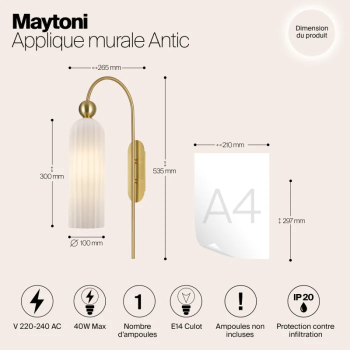 Бра Maytoni Antic MOD302WL-01GR