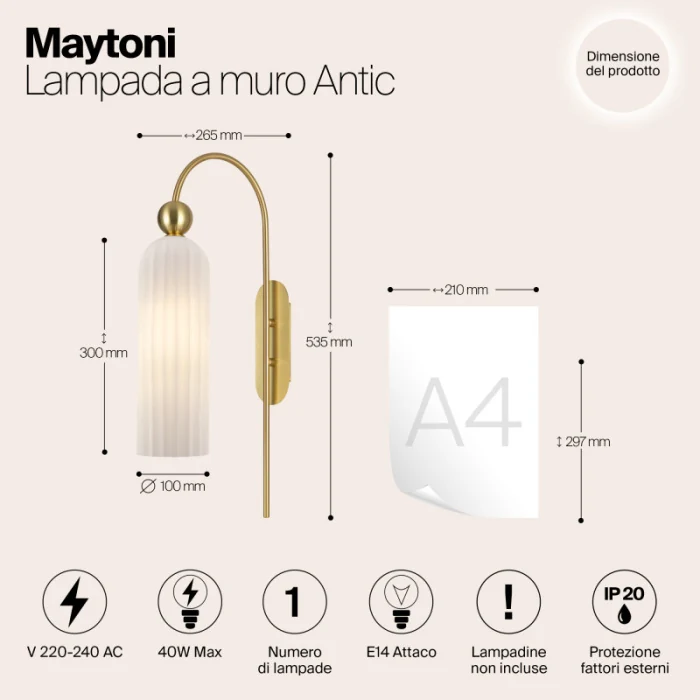 Бра Maytoni Antic MOD302WL-01GR
