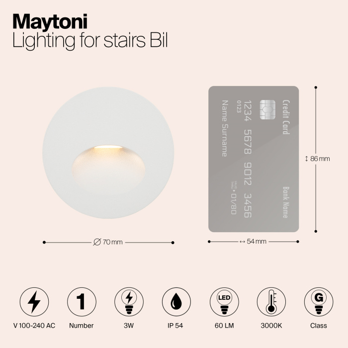Светильник для ступеней Maytoni Bil O015SL-L3W3K