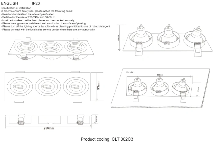 Светильник встраиваемый Crystal Lux CLT 002C3 WH