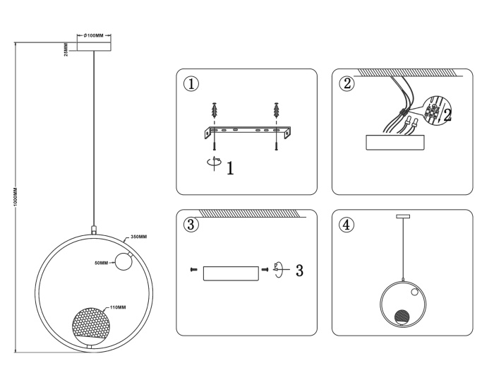 Подвесной светильник со сменной лампой Ambrella light TR5428