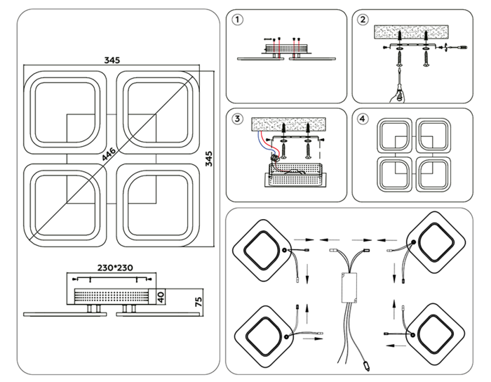 Потолочный светодиодный светильник с пультом Ambrella light FA4371