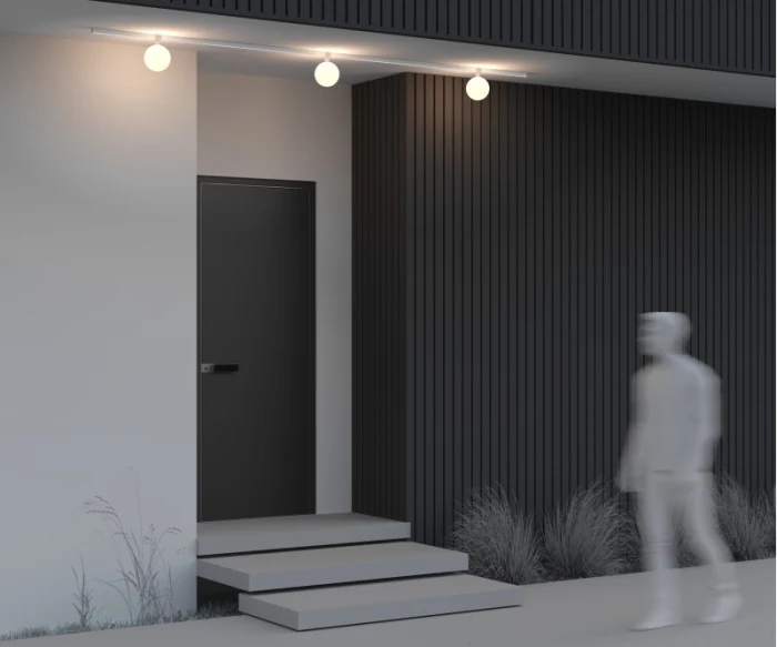 Трековый однофазный уличный светодиодный светильник Elasity IP black O-TR01-2-S-9WW3K