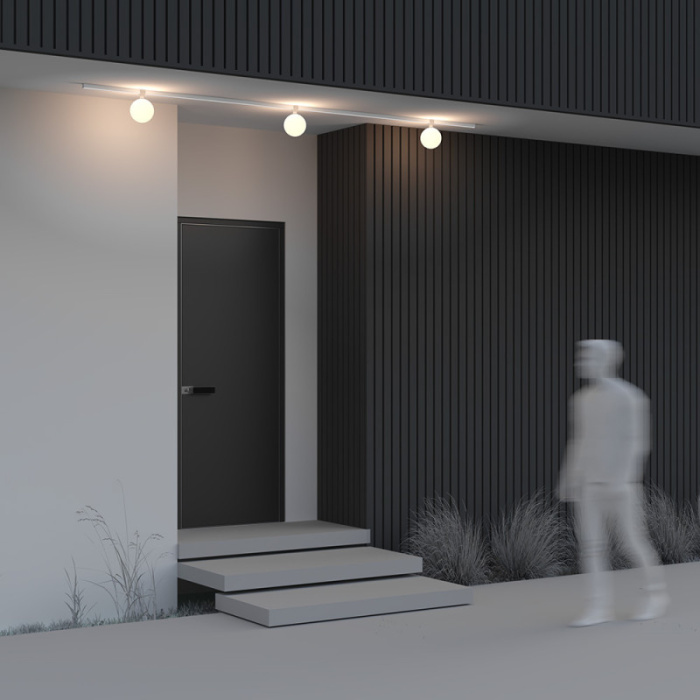 Трековый однофазный уличный светодиодный светильник Elasity IP black O-TR01-2-S-9WW3K