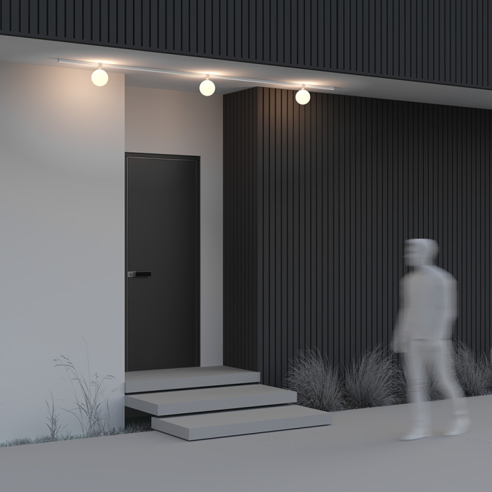 Трековый однофазный уличный светодиодный светильник Maytoni Elasity ip black O-TR01-2-S-9WW3K