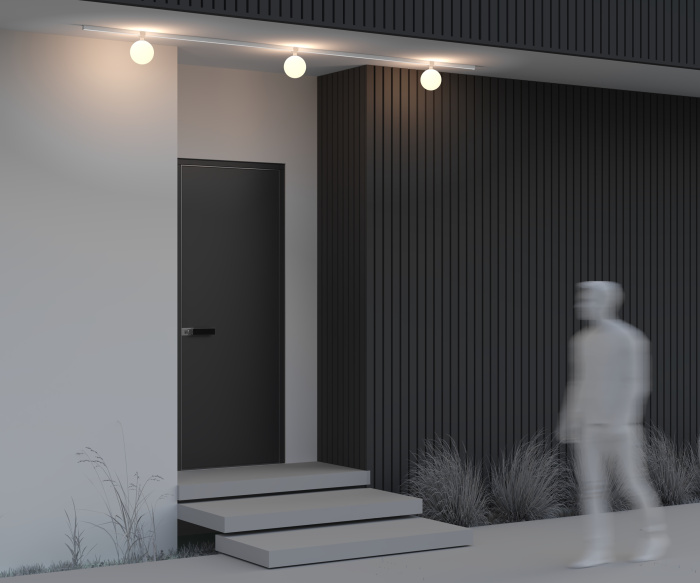 Трековый однофазный уличный светодиодный светильник Maytoni Elasity ip black O-TR01-2-S-9WW3K