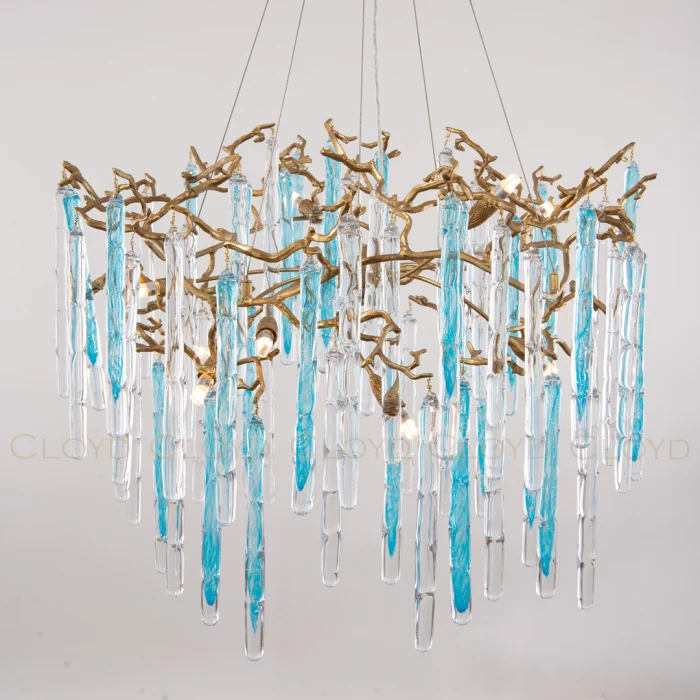 Люстра Cloyd PANGEA C10 / Ø86 см - латунь - голубое стекло (арт.10405)