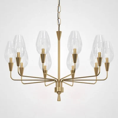 Подвесная дизайнерская люстра Viola 10 Прозрачный ImperiumLoft