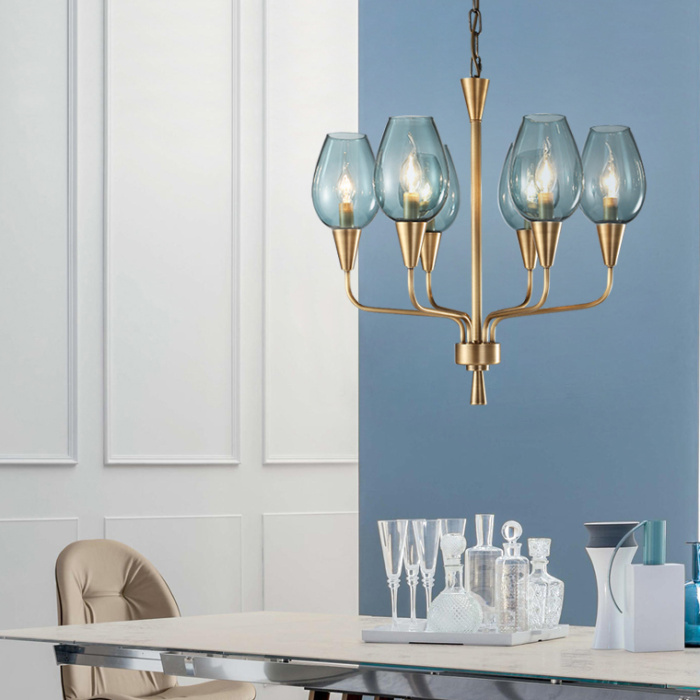 Подвесная дизайнерская люстра Viola 10 Прозрачный ImperiumLoft