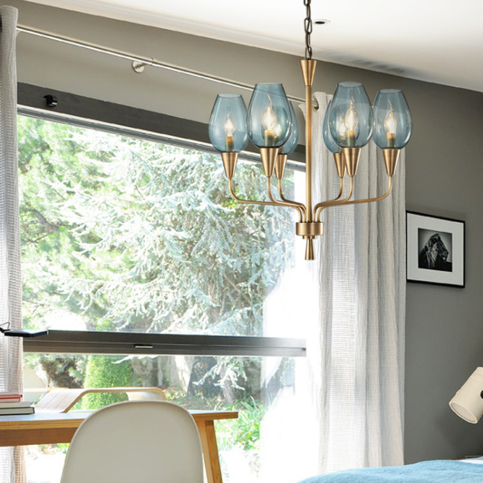 Подвесная дизайнерская люстра Viola 10 Прозрачный ImperiumLoft