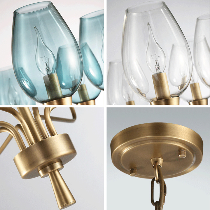 Подвесная дизайнерская люстра Viola 10 Прозрачный ImperiumLoft