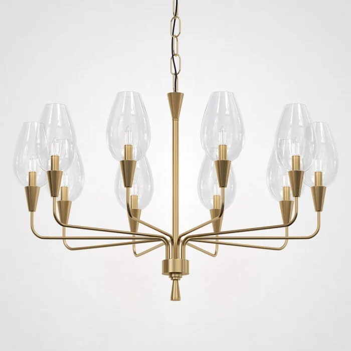 Подвесная дизайнерская люстра Viola 10 Прозрачный ImperiumLoft