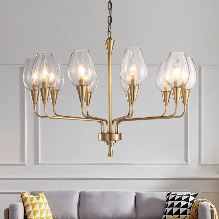 Подвесная дизайнерская люстра Viola 10 Прозрачный ImperiumLoft