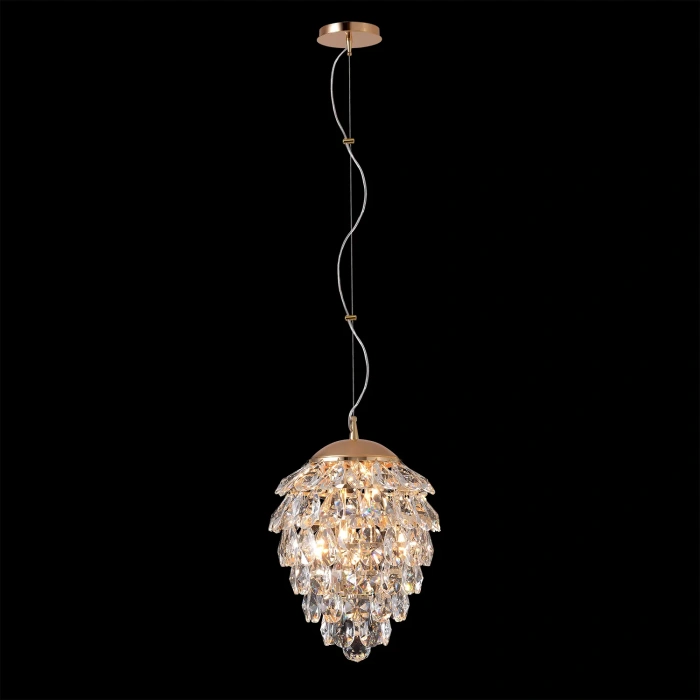 Светильник подвесной Crystal Lux CHARME SP4 GOLD/TRANSPARENT