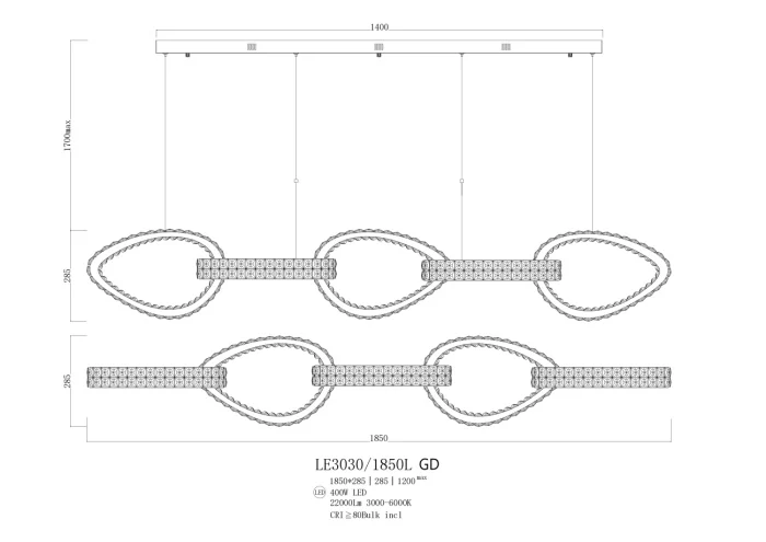 Подвесной светильник Leon Veronique LE3030/1850L GD