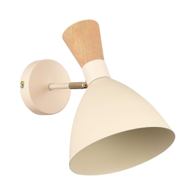 Светильник настенный Бежевый/Бежевый, Светлое дерево, Золотистый E14 1*40W SLE1256-501-01