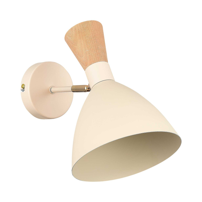 Светильник настенный Бежевый/Бежевый, Светлое дерево, Золотистый E14 1*40W SLE1256-501-01