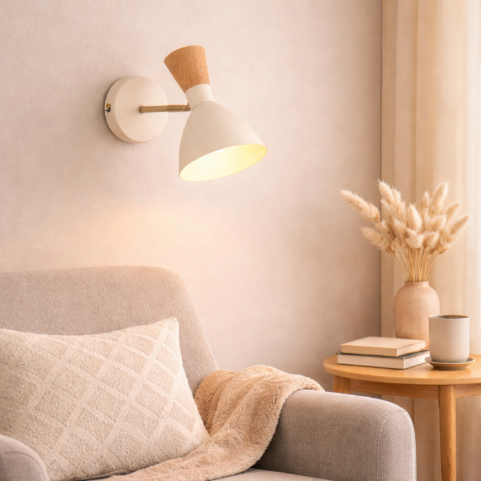 Светильник настенный Бежевый/Бежевый, Светлое дерево, Золотистый E14 1*40W SLE1256-501-01