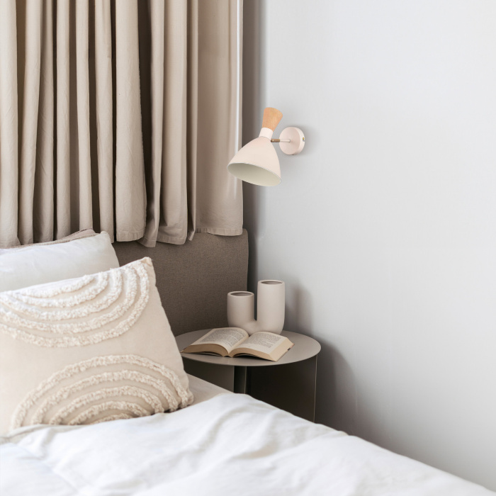 Светильник настенный Бежевый/Бежевый, Светлое дерево, Золотистый E14 1*40W SLE1256-501-01