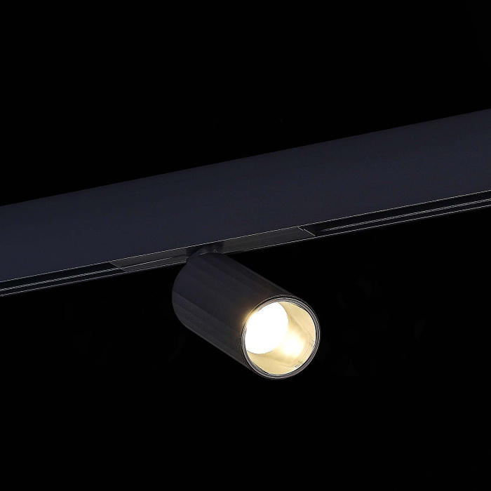 Магнитный трековый светильник Черный LED 1*12W 4000K 700Lm Ra>90 IP20 D50xH173 48VV ST807.446.12