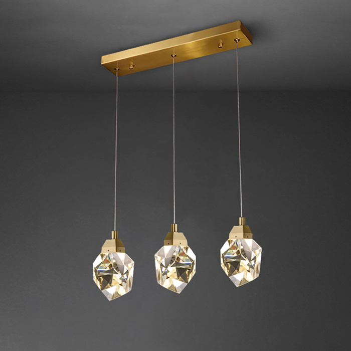 Подвесной светильник Delight Collection Crystal rock II 9701P/3L brass