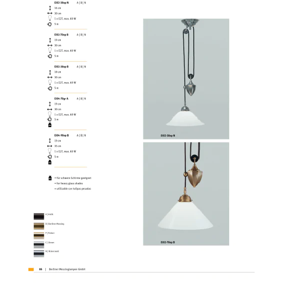 Подвесной светильник Berliner Messinglampen Ei02-38opN