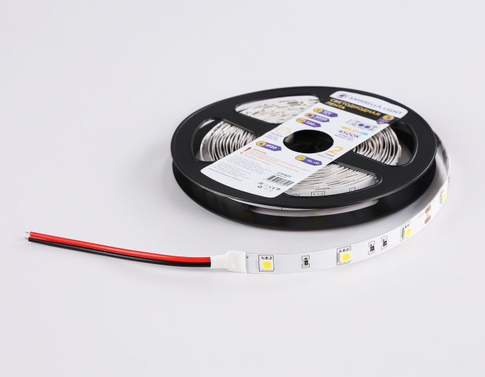 Светодиодная лента Ambrella Light GS1802 5050 30Led /7.2W m/ 12V IP20 4500K 5m Ambrella light GS1802